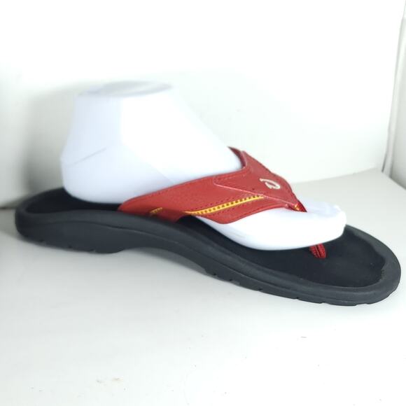 Olukai Kia\'i II Men\'s US11 Hawaiian Lifeguard Red Slip On Flat Thong Sandals main image 11